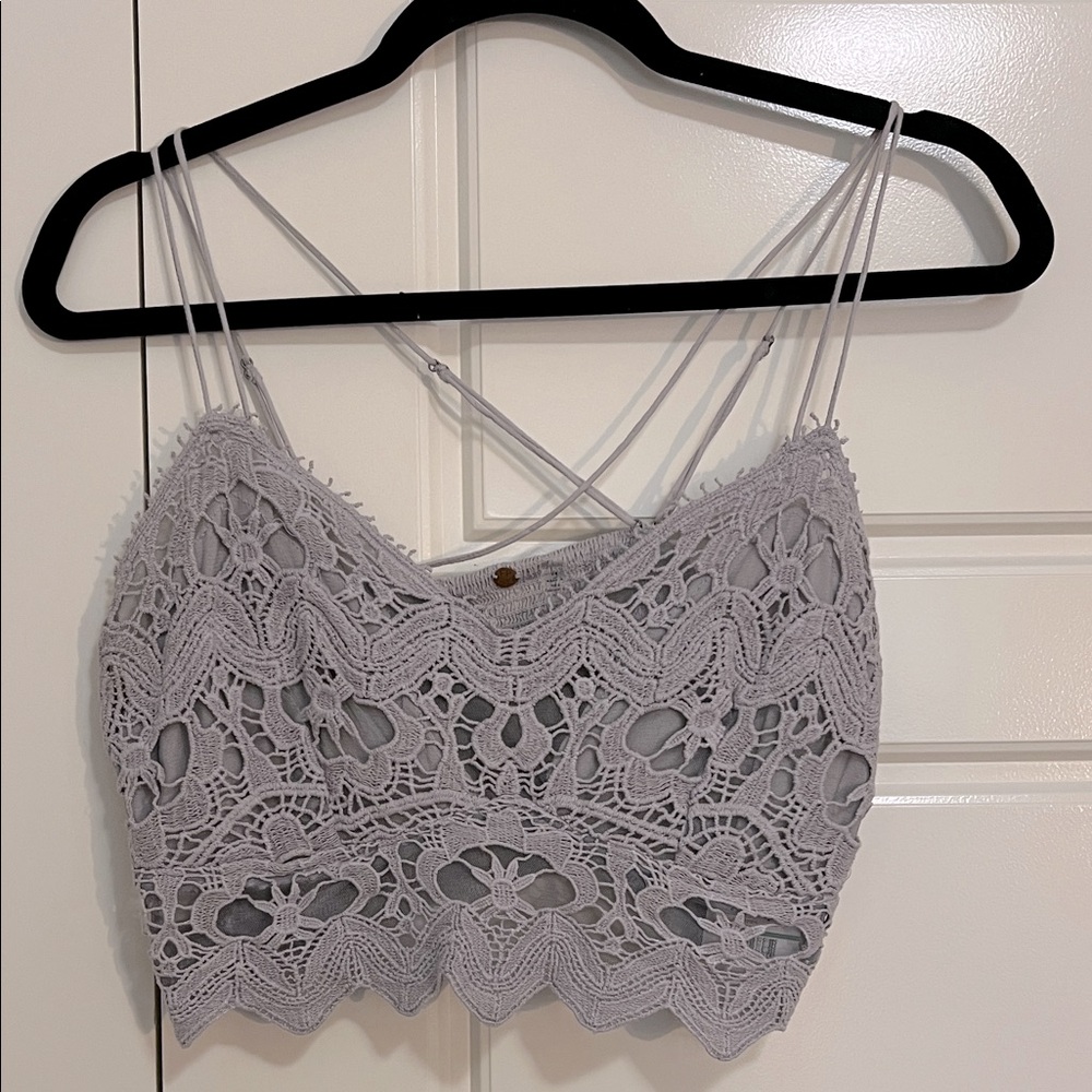 NWT Free People Gray Lace Bandeau